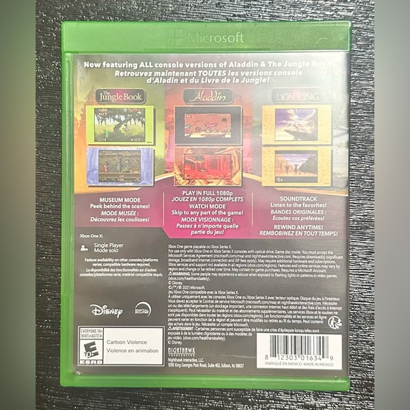 Disney Classic Games Collection Jungle Book Aladdin Lion King For XBOX ONE New - Picture 3 of 5